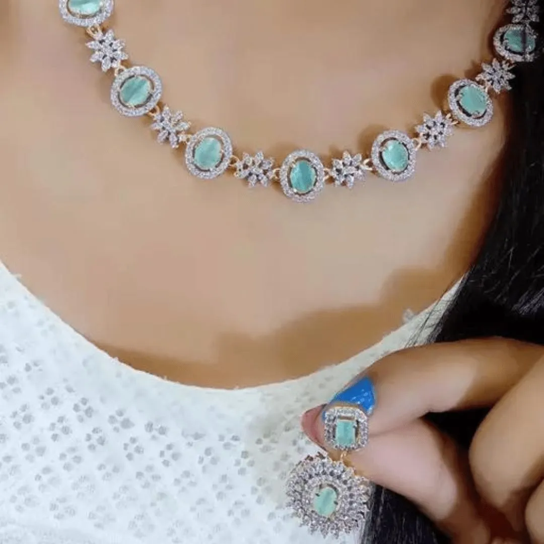 American Diamond Jewellery Set