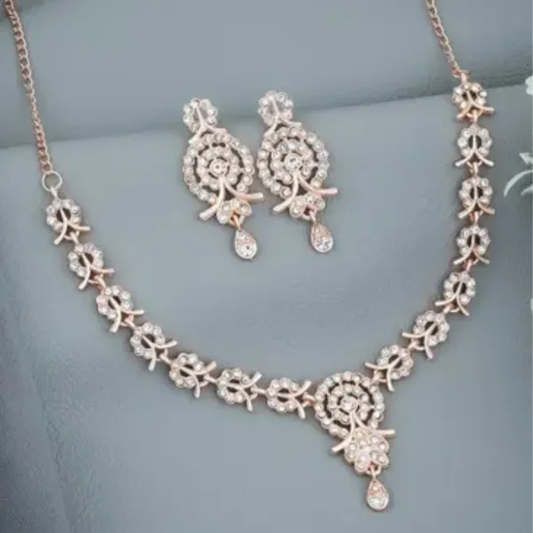 Floral Drop American Diamond Set