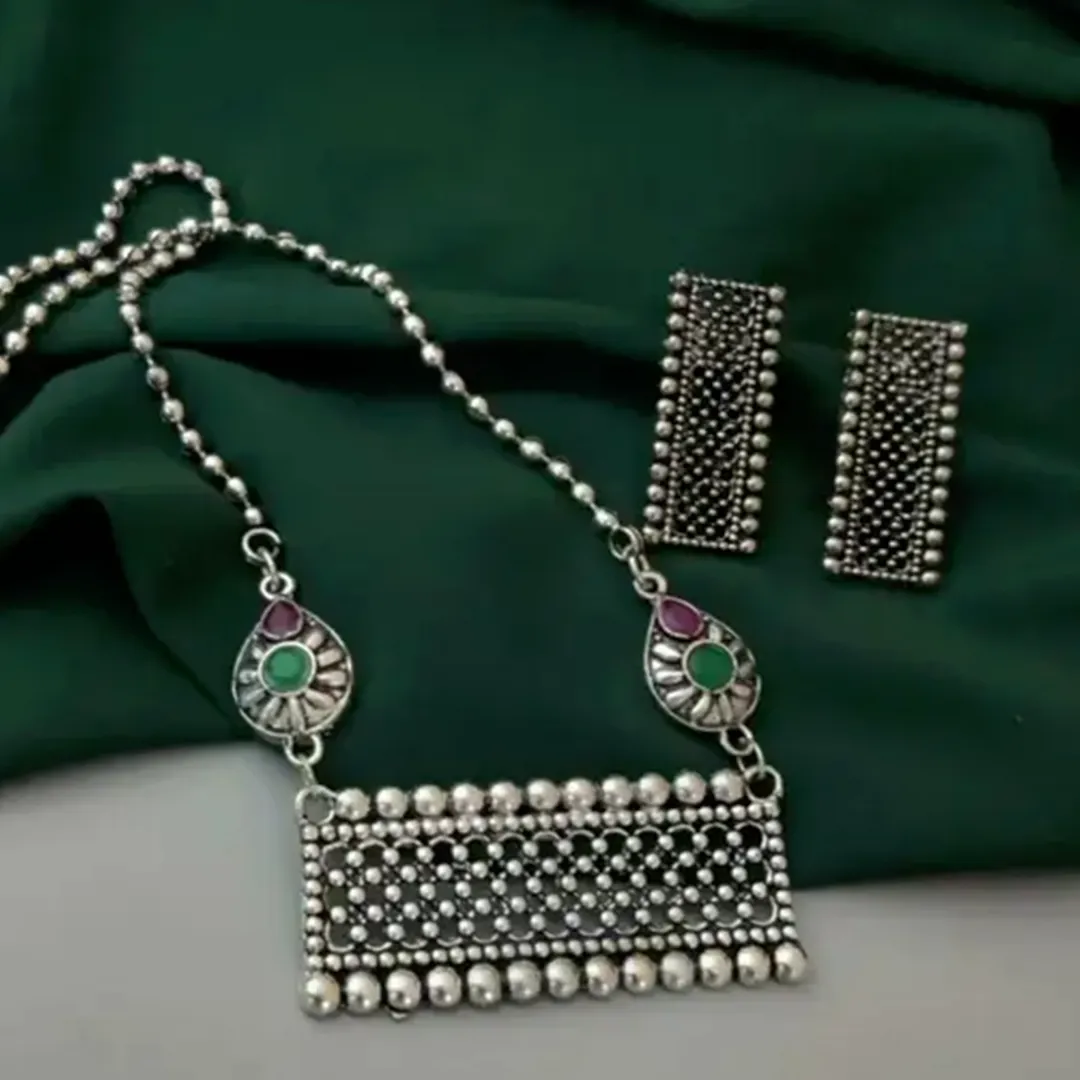 Tribal Charm Oxidised Jewellery Set