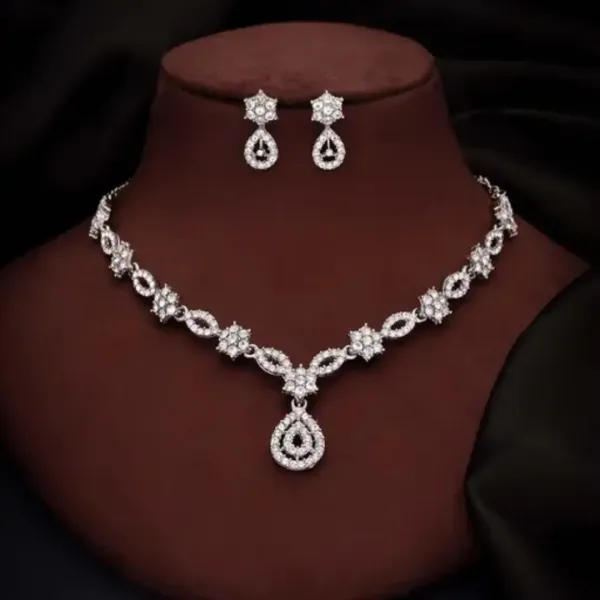 Floral Design American Diamond Set