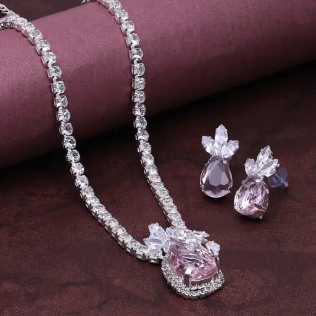 Crystal Bloom American Diamond Set
