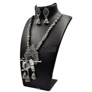Lord Krishna Flute Oxidized Jewellery Set