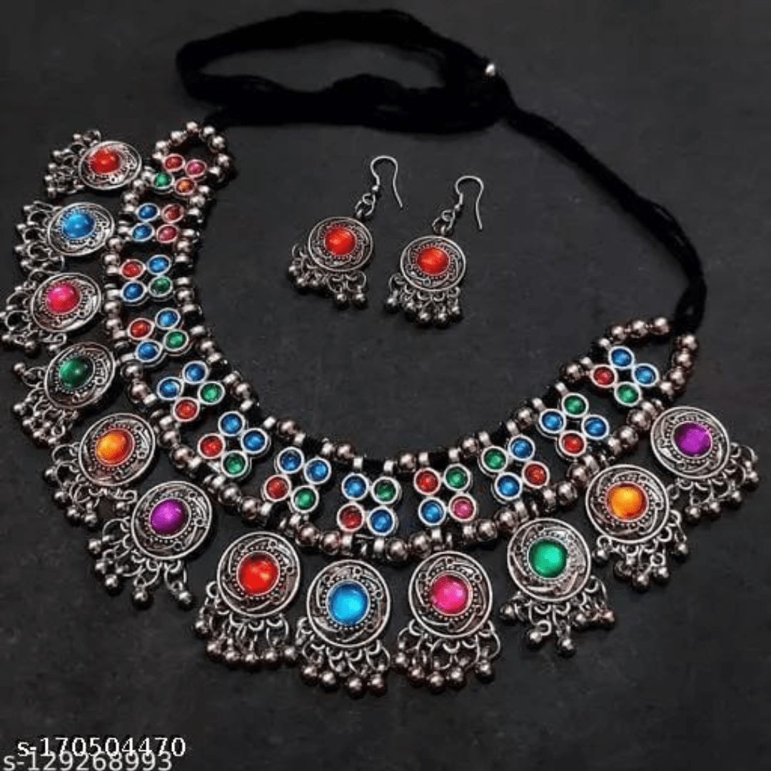 Sinha Stone Oxidized Jewellery Set