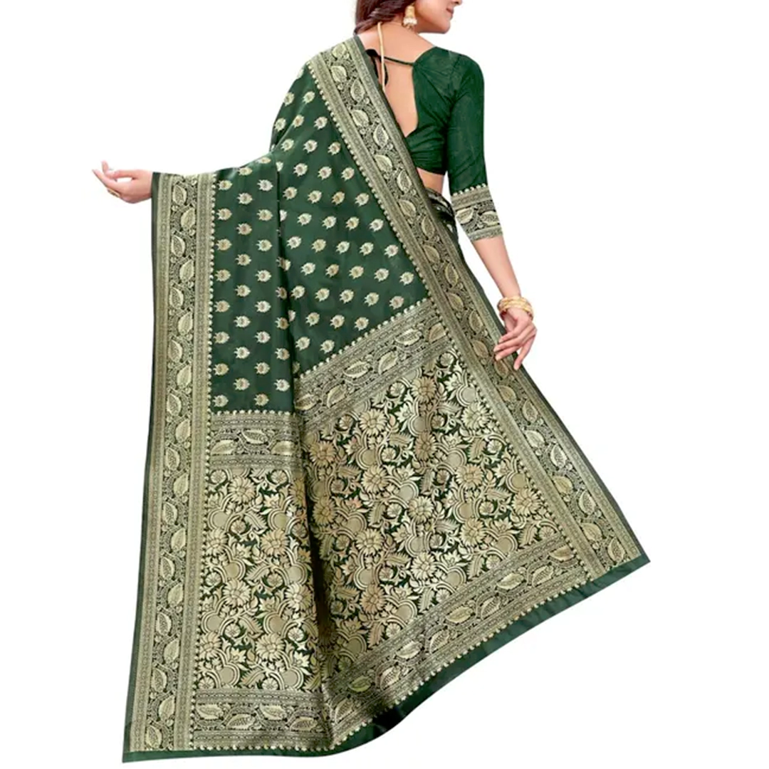 KHARIDLE Kanjeevaram Jacquard Silk Saree - Image 3