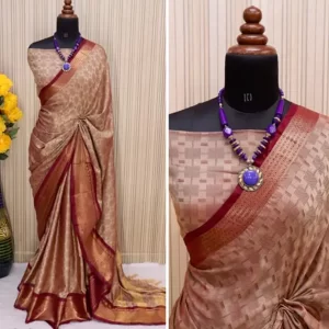 KHARIDLE Winklecart Designer Jacuard Cotton Saree