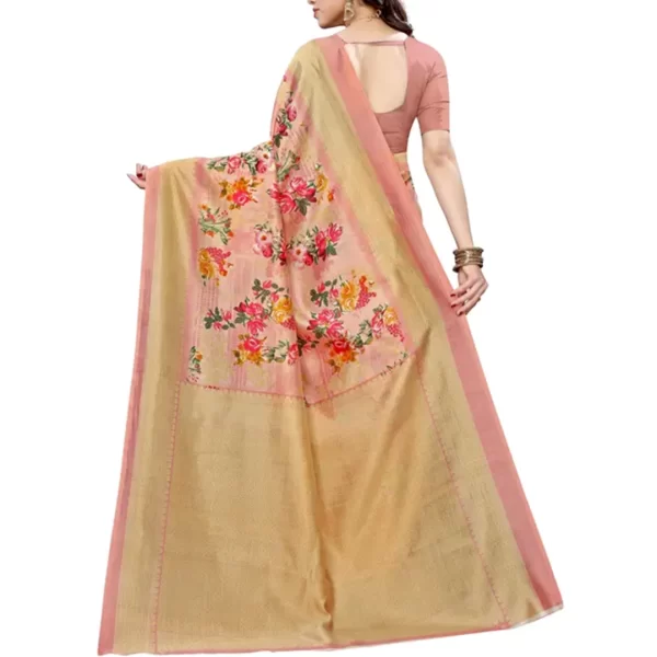KHARIDLE Floral Printed Silk Saree - Image 3