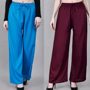 KHARIDLE Premium Quality Palazzo (Pack of 2)