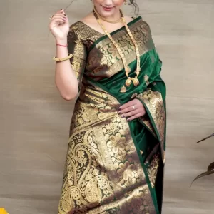 KHARIDLE Green Color Traditional Silk Saree