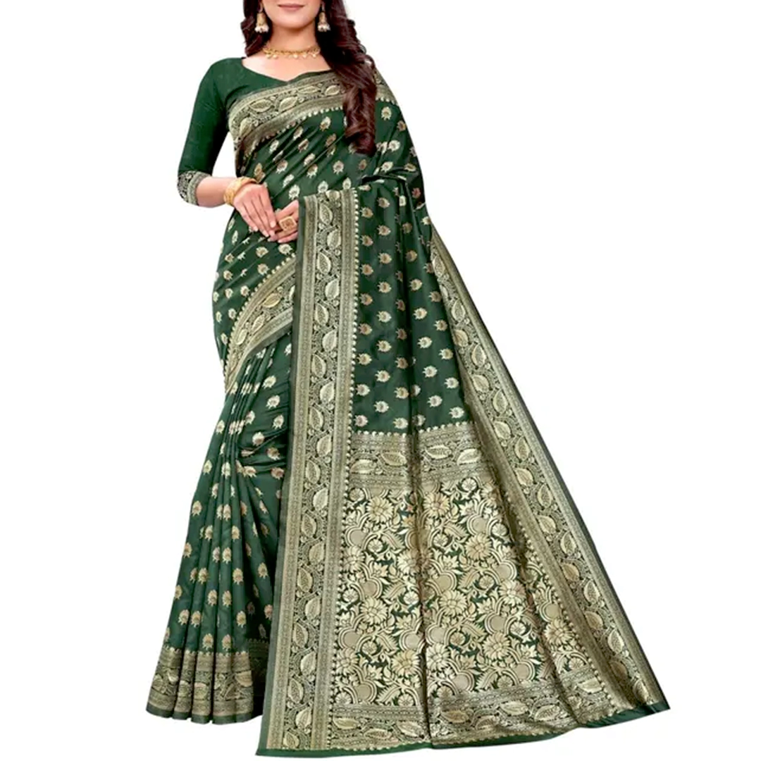 KHARIDLE Kanjeevaram Jacquard Silk Saree