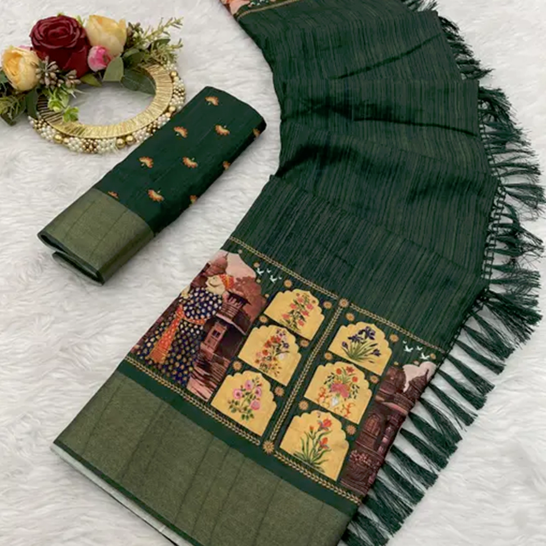 KHARIDLE Handloom Digital Cotton Saree
