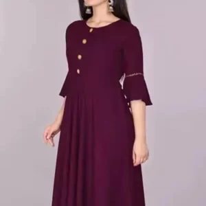 KHARIDLE Printed Round Pleated Flared Anarkali  Kurti