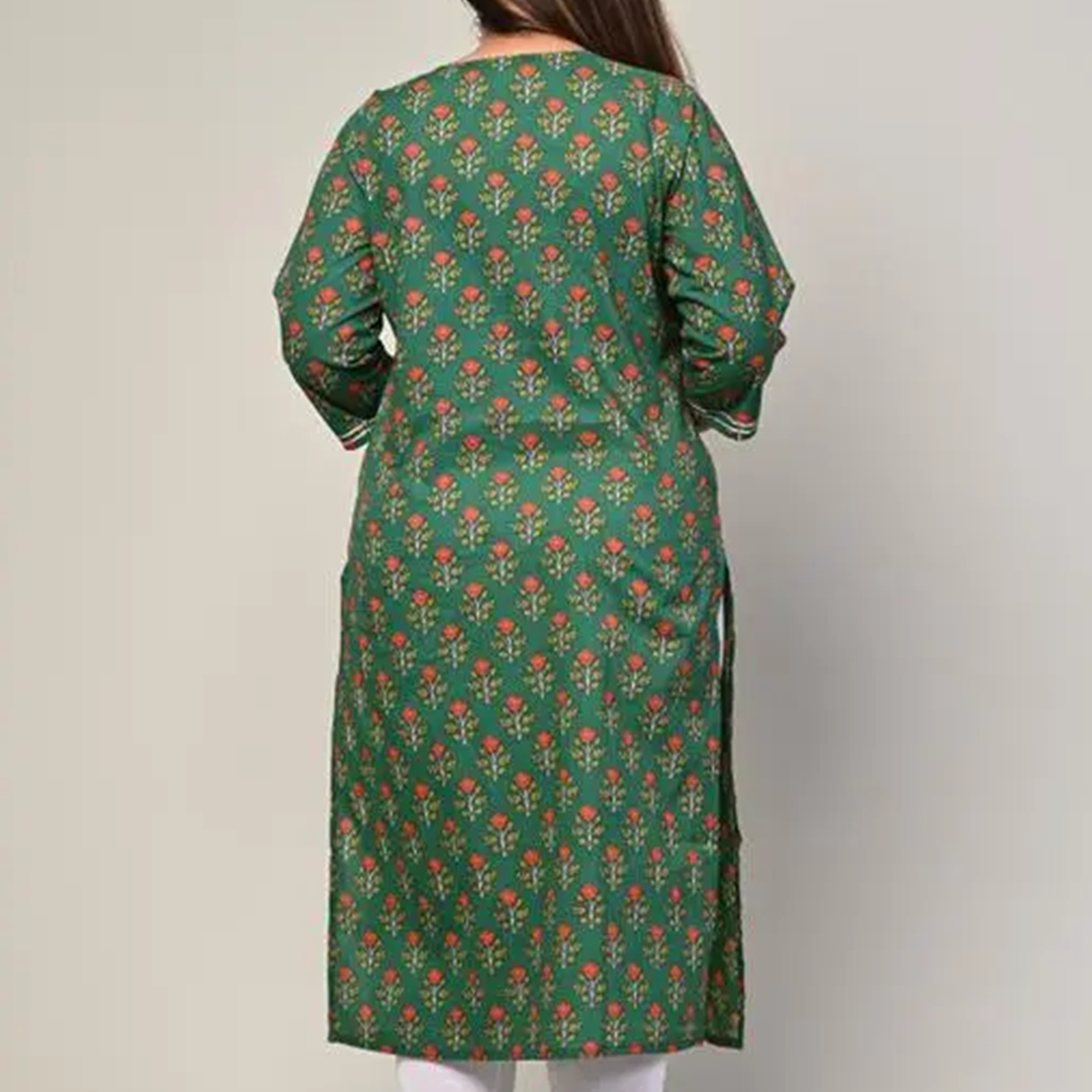 KHARIDLE Pure Cotton Printed Straight Kurti - Image 2