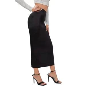 KHARIDLE Pencil Black Skirt