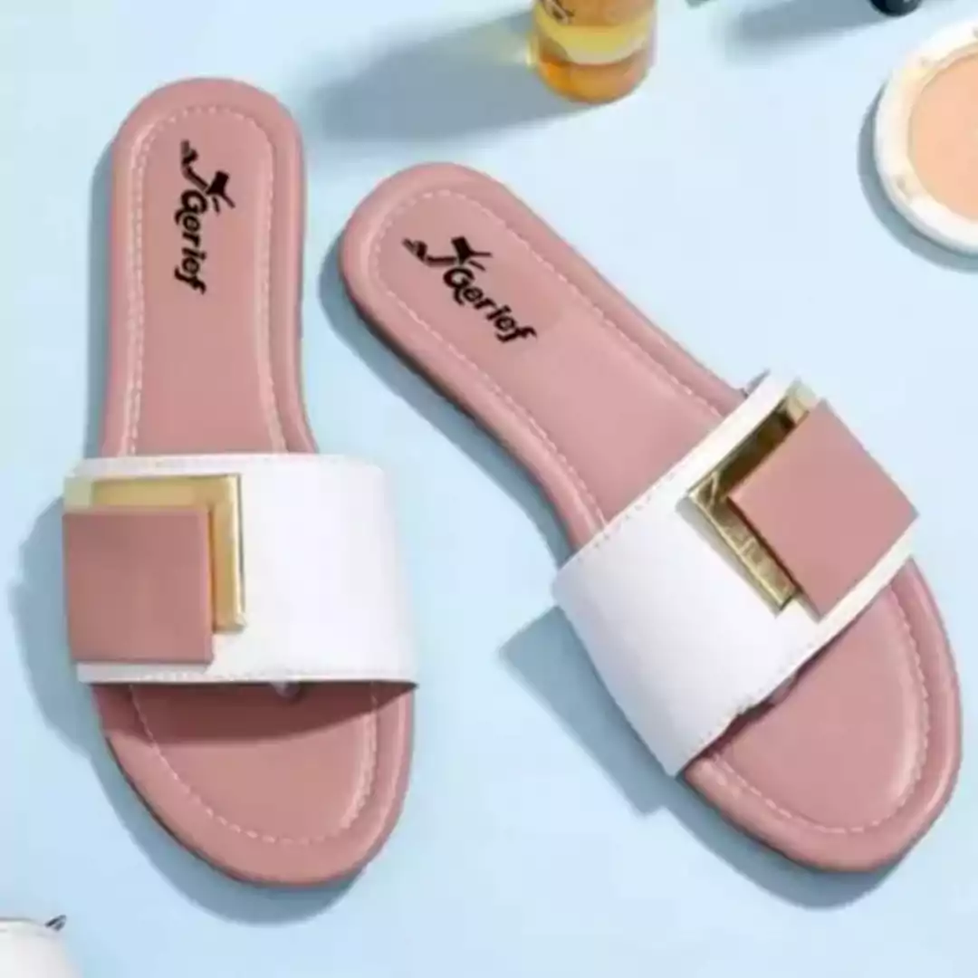 KHARIDLE Solid Peach Flats