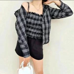 KHARIDLE Latest Trending Shirt Check Top