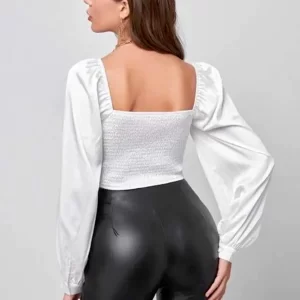 KHARIDLE Satin Crop Top
