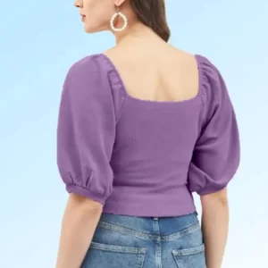 KHARIDLE Stylish Casual Puff Sleeve Top