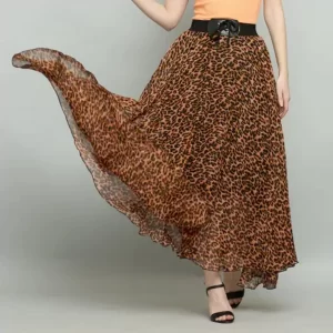 KAHRIDLE Real Tiger Print Long Skirt