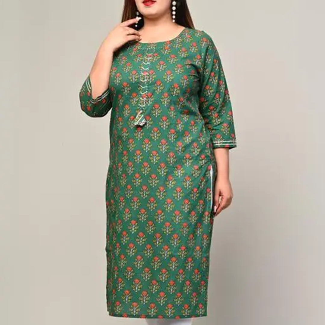 KHARIDLE Pure Cotton Printed Straight Kurti - Image 3
