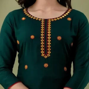 KHARIDLE Comfyy Rayon Green Kurta