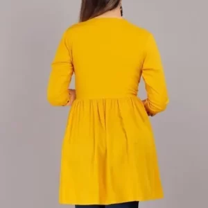 KHARIDLE Rayon Yellow Designer Kurti