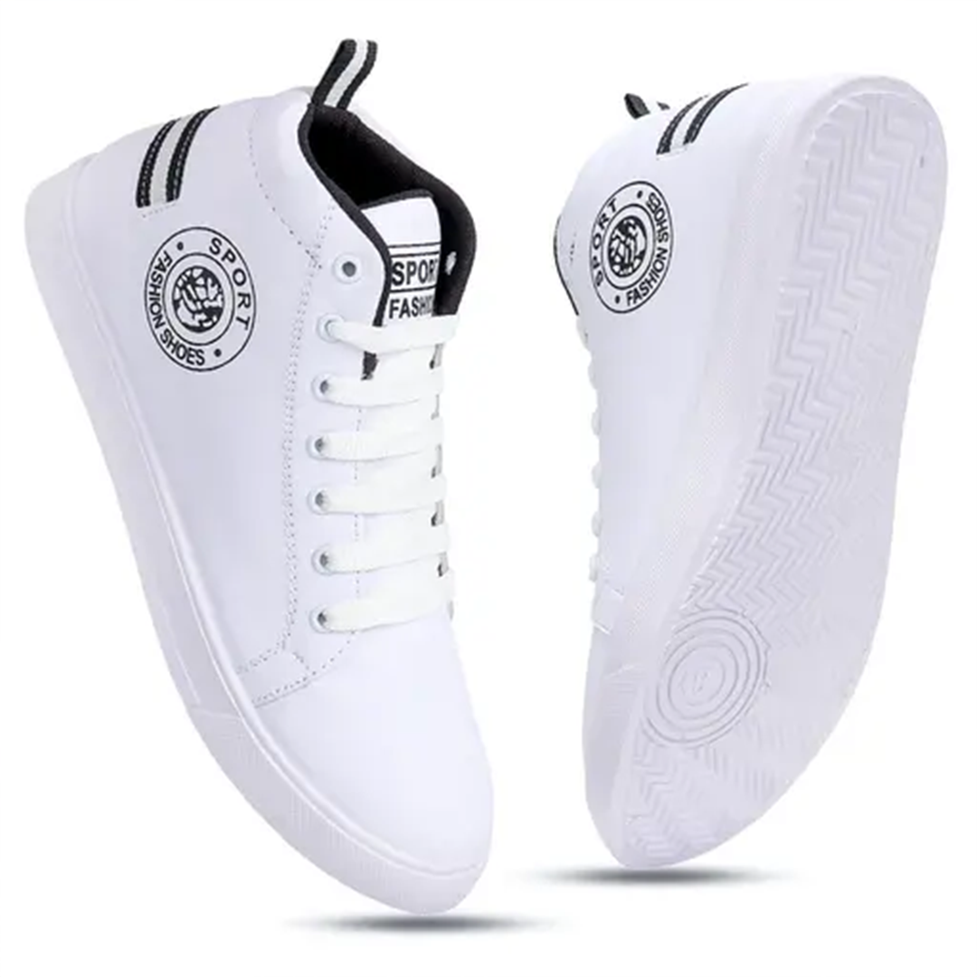 KHARIDLE Synthetic Leather Black Tape Causal Shoes - Image 3