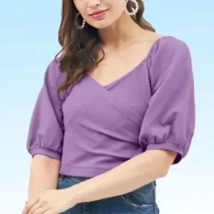 KHARIDLE Stylish Casual Puff Sleeve Top