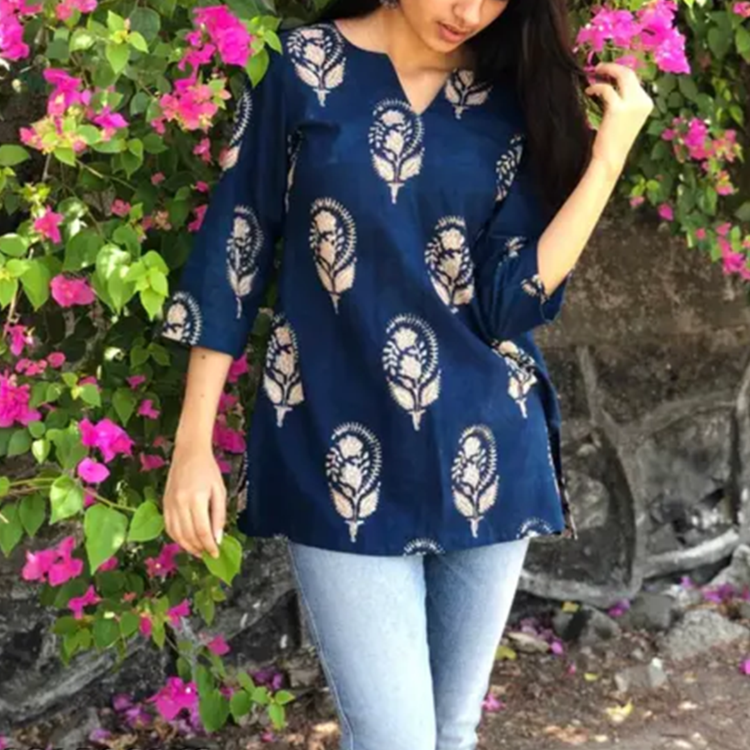 KHARIDLE Latest Rayon Printed Short Kurti