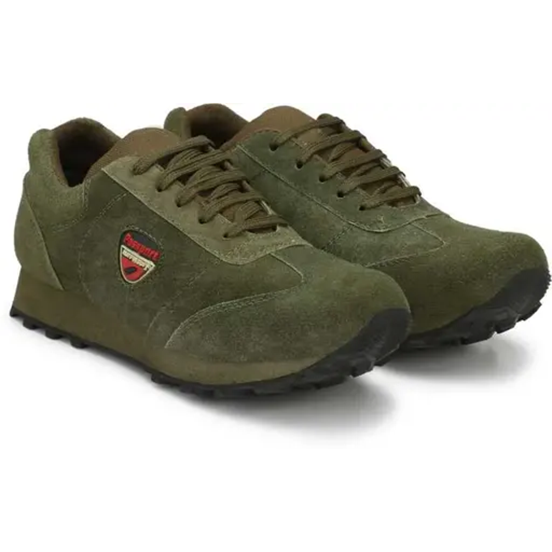 KHARIDLE Causal Green Leather Sports Shoes