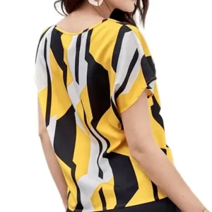 KHARIDLE Classy Fashion Floral Print Yellow Top