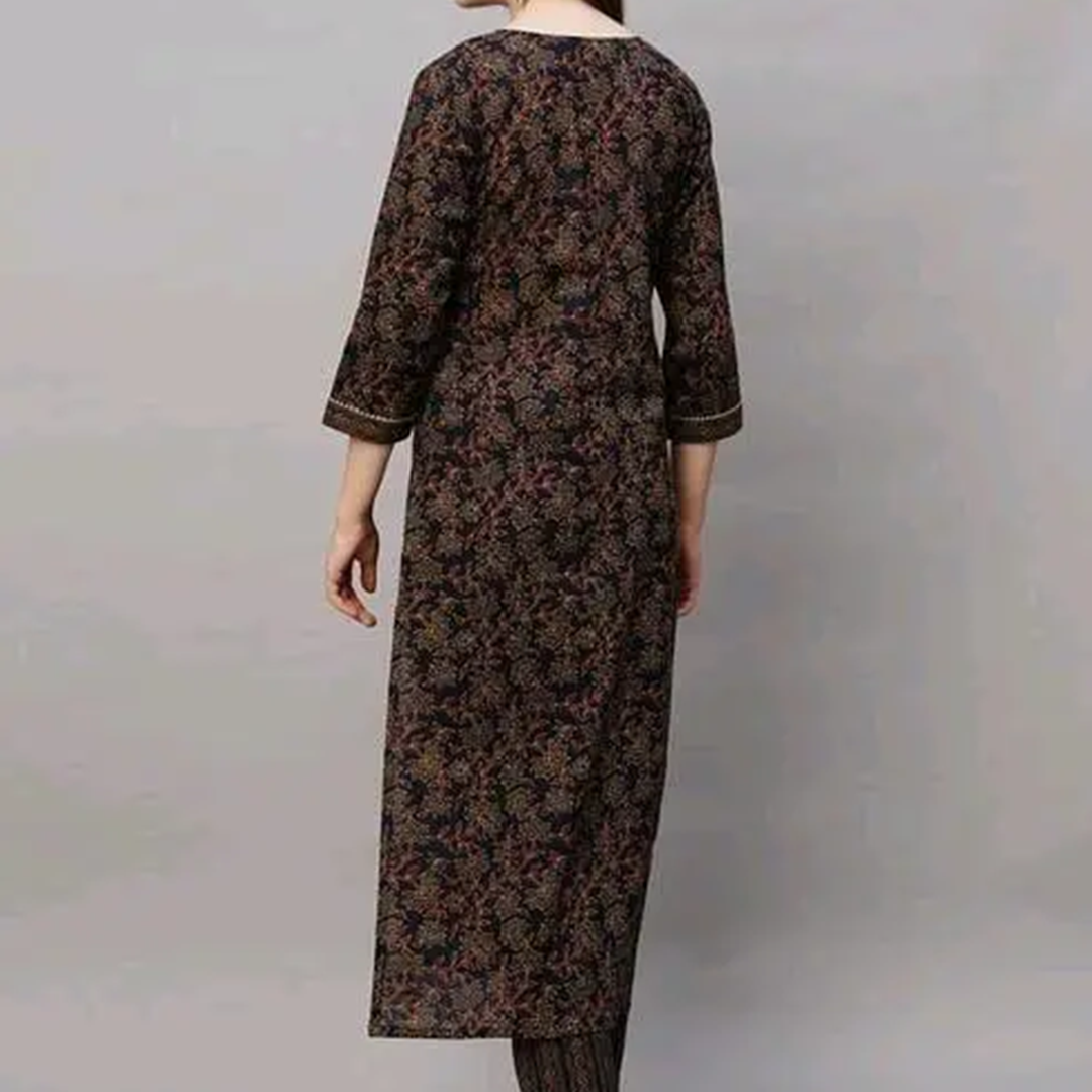 KHARIDLE Printed Pattern Cotton Kurta Set - Image 4