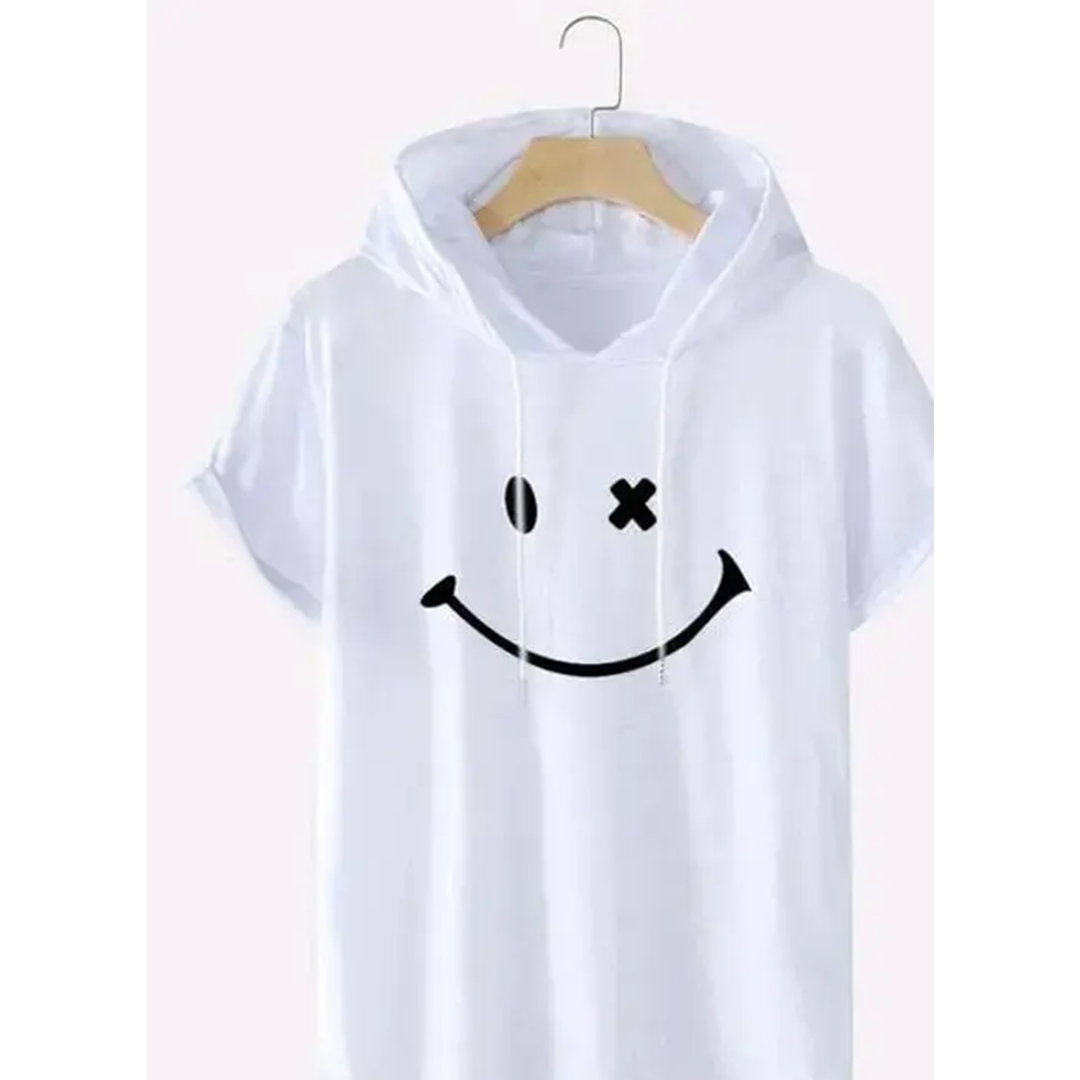 KHARIDLE Polyester Printed Hood Pettan T-shirt