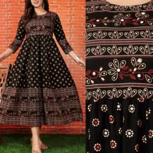 KHARIDLE Viscose Rayon Anarkali Kurti
