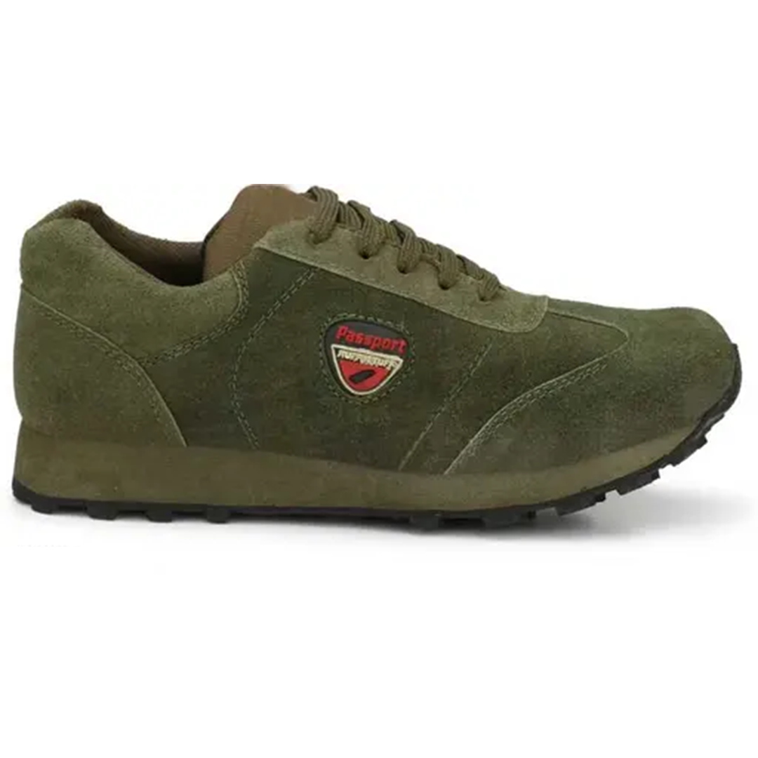 KHARIDLE Causal Green Leather Sports Shoes - Image 2