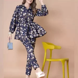 KHARIDLE Floral Printed Cord Set