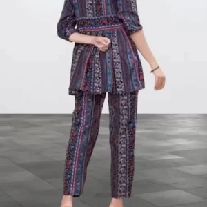 KHARIDLE Crepe Printed Cord Set