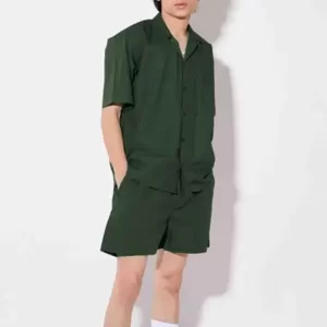 KHARIDLE Bold Green Cotton Blend Cord Set