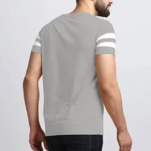 KHARIDLE Striped Round Neck Polyester T-shirt