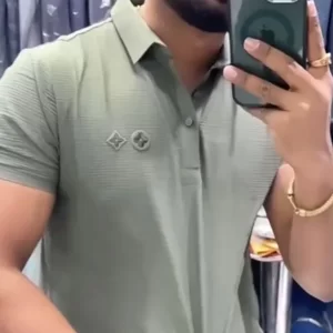 KHARIDLE Chinese Collar T-shirt (Pack Of 2 )