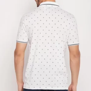 KHARIDLE Cotton Half Sleeves Printed Polo Neck T-shirt