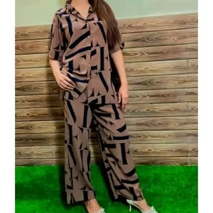 KHARIDLE Trendy Typography Print Cord Set