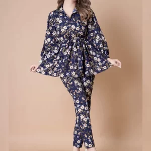 KHARIDLE Floral Printed Cord Set