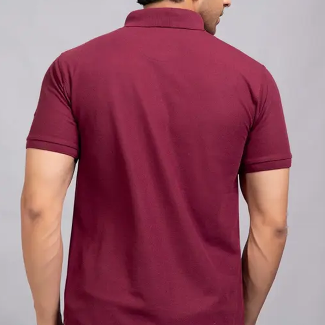 KHARIDLE Solid Cotton Blend T-shirt - Image 4