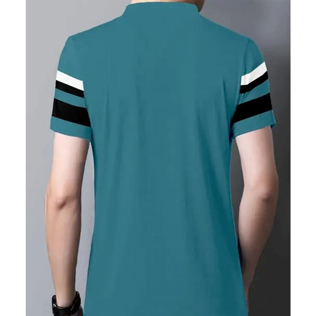 KHARIDLE Men's Stripes Polo T-shirt - Image 2