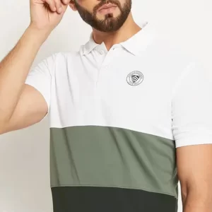 KHARIDLE Men's Cotton Blend Half Sleeves Polo T-shirt