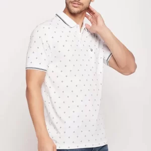 KHARIDLE Men's Cotton Printed Polo T-shirt