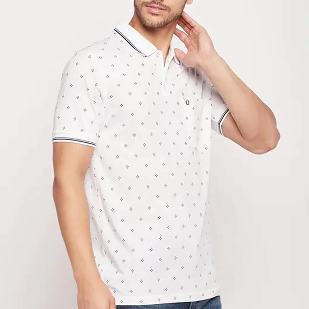 KHARIDLE Men's Cotton Printed Polo T-shirt - Image 4