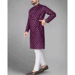 KHARIDLE Men's Printed Cotton Blend Kurta