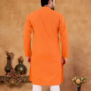 KHARIDLE Men's Orange Chudidar Kurta Set