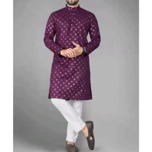 KHARIDLE Men's Printed Cotton Blend Kurta